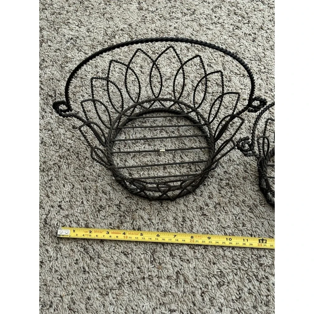Black‎ Metal Baskets With Handles Set Of 2